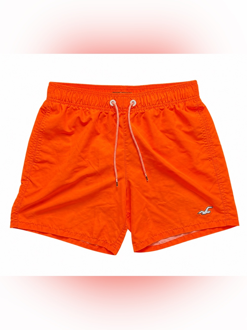 Hollister Bright Orange Men's Swim Trunks with Drawcord